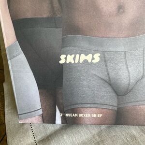 NEW SKIMS 3PK Men's 3” Boxer Briefs in Black Size Large
